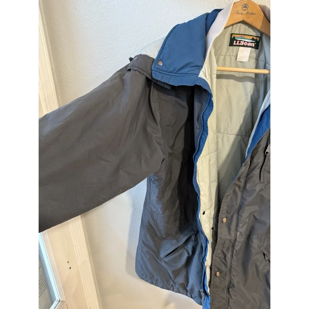 LL Bean Penobscot‎ Parka Mens Large Gray Blue Vintage Hooded Winter Jacket Coat